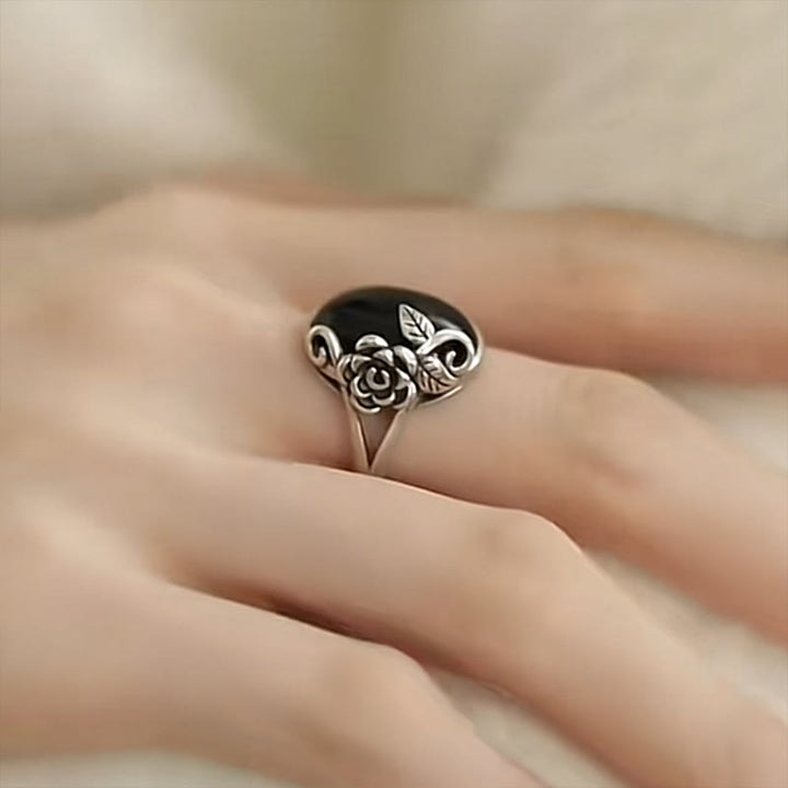 Bague ajustable en cuivre avec fleur de rose et Buddha Stones - image 9