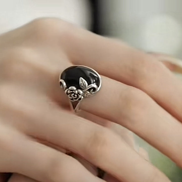 Bague ajustable en cuivre avec fleur de rose et Buddha Stones - image 6