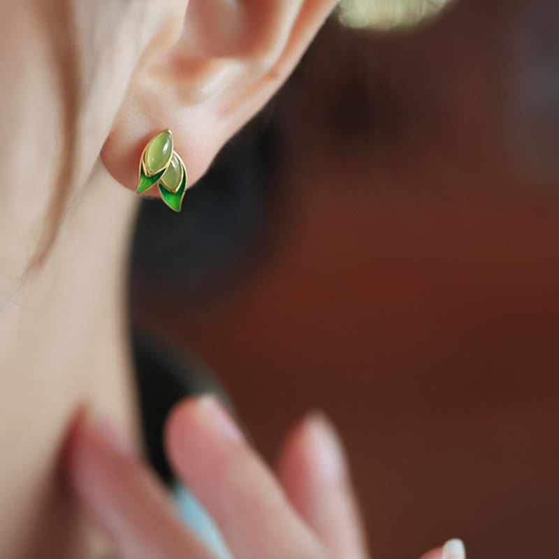 Boucles d'oreilles en argent sterling 925 et jade avec pierres de Buddha Stones  - image 5