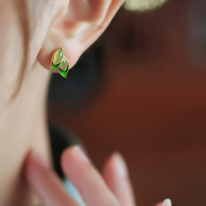 Boucles d'oreilles en argent sterling 925 et jade avec pierres de Buddha Stones  - image 5