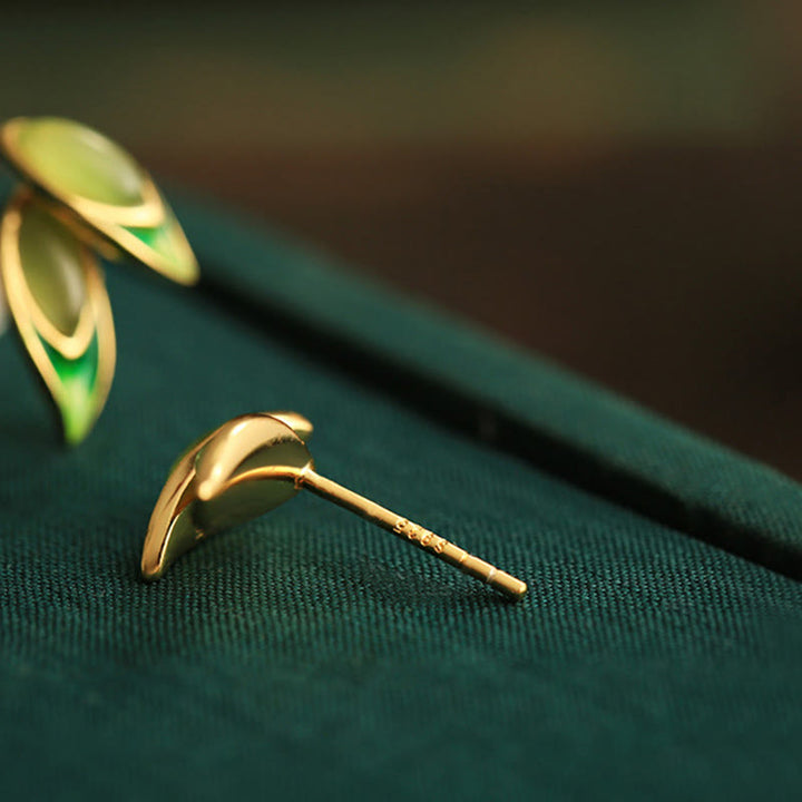 Boucles d'oreilles en argent sterling 925 et jade avec pierres de Buddha Stones  - image 4