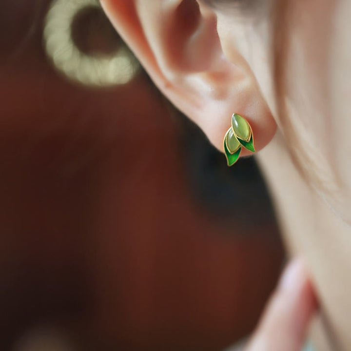 Boucles d'oreilles en argent sterling 925 et jade avec pierres de Buddha Stones  - image 12