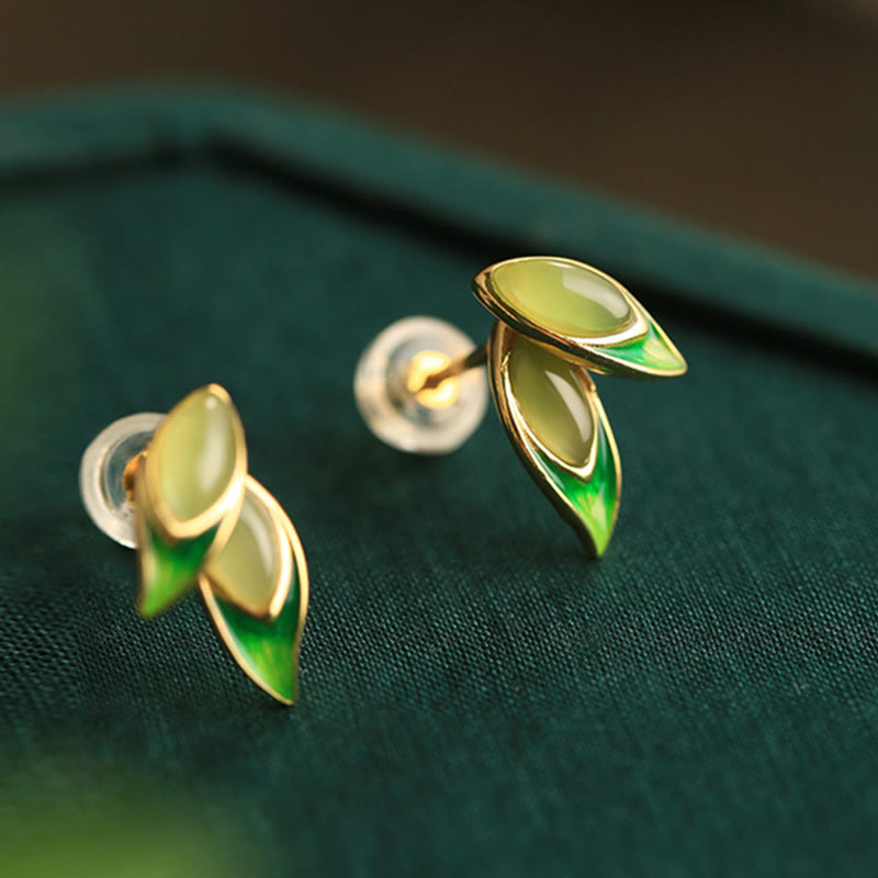 Boucles d'oreilles en argent sterling 925 et jade avec pierres de Buddha Stones  - image 9