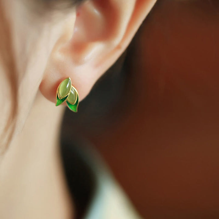 Boucles d'oreilles en argent sterling 925 et jade avec pierres de Buddha Stones  - image 11