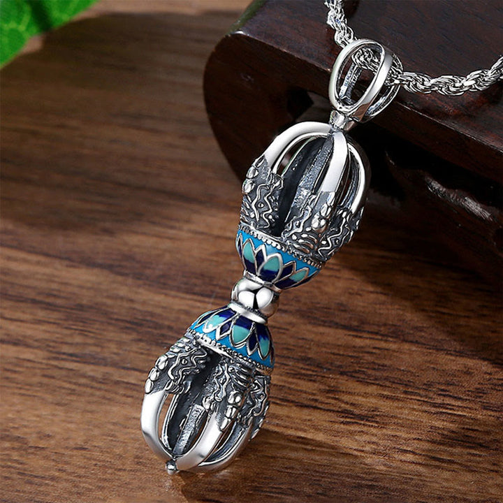 Collier pendentif en cuivre tibétain Buddha Stones et pouvoir spirituel Vajra Dorje - image 1