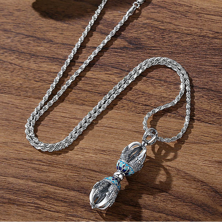 Collier pendentif en cuivre tibétain Buddha Stones et pouvoir spirituel Vajra Dorje - image 3