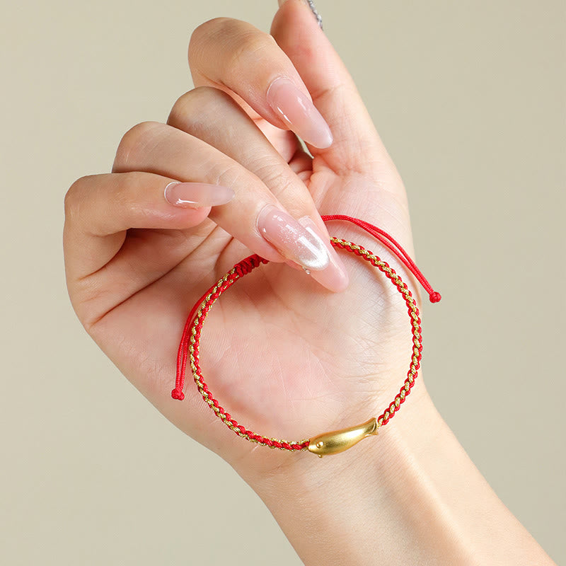 Bracelet de protection en corde et argent sterling 999 avec Buddha Stones et poisson koï porte-bonheur - image 3