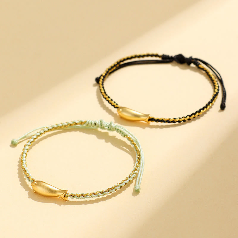 Bracelet de protection en corde et argent sterling 999 avec Buddha Stones et poisson koï porte-bonheur - image 15