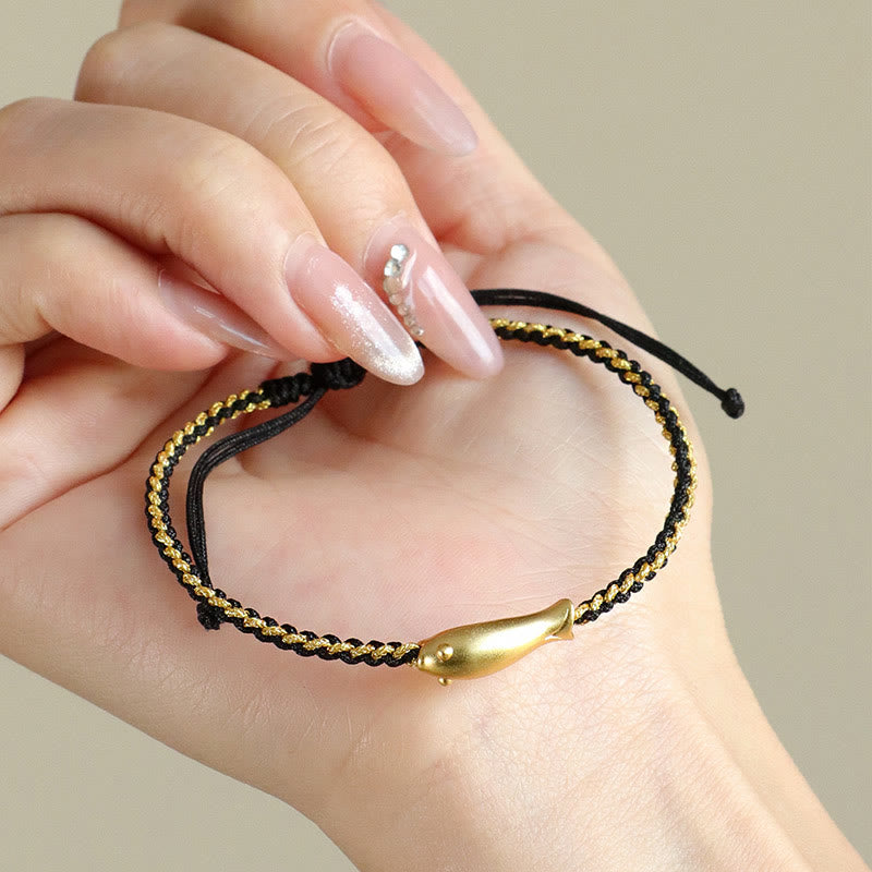 Bracelet de protection en corde et argent sterling 999 avec Buddha Stones et poisson koï porte-bonheur - image 10