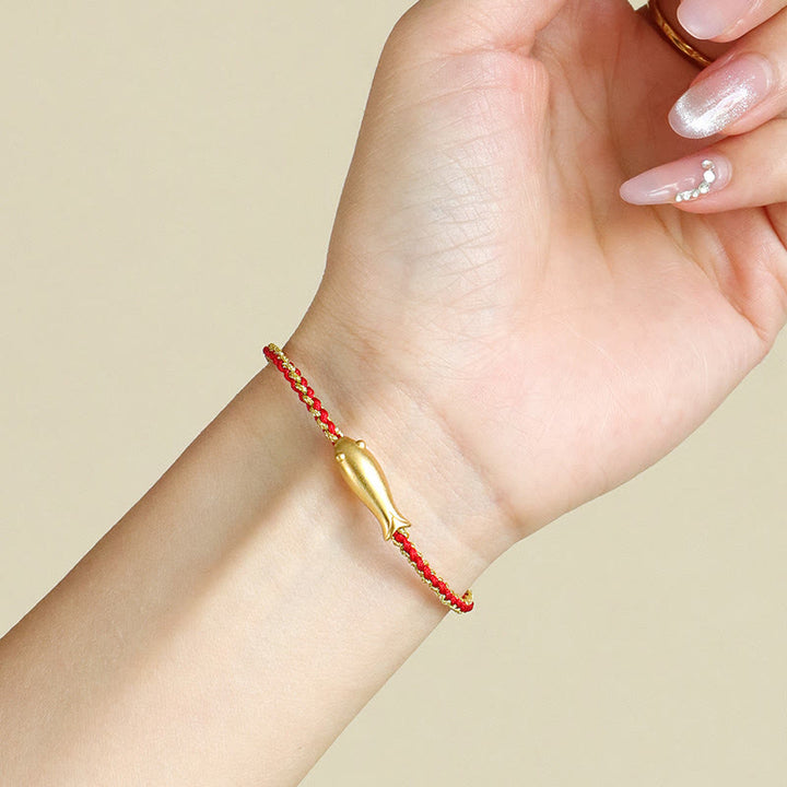 Bracelet de protection en corde et argent sterling 999 avec Buddha Stones et poisson koï porte-bonheur - image 4