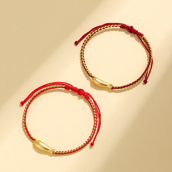 Bracelet de protection en corde et argent sterling 999 avec Buddha Stones et poisson koï porte-bonheur - image 16