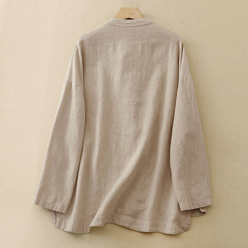 Vêtements décontractés en coton avec boutons et nœuds chinois , Buddha Stones , littéraires et artistiques - image 1