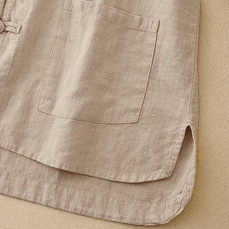 Vêtements décontractés en coton avec boutons et nœuds chinois , Buddha Stones , littéraires et artistiques - image 5