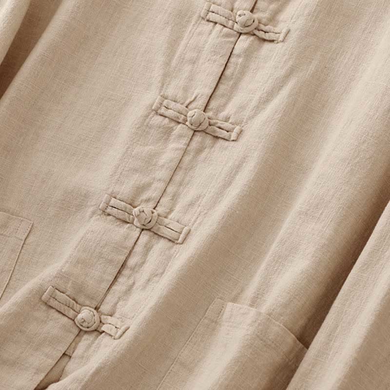 Vêtements décontractés en coton avec boutons et nœuds chinois , Buddha Stones , littéraires et artistiques - image 7