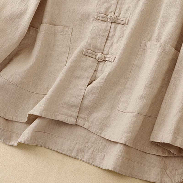 Vêtements décontractés en coton avec boutons et nœuds chinois , Buddha Stones , littéraires et artistiques - image 6