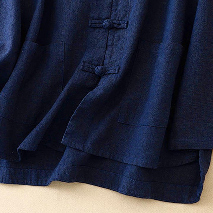 Vêtements décontractés en coton avec boutons et nœuds chinois , Buddha Stones , littéraires et artistiques - image 12