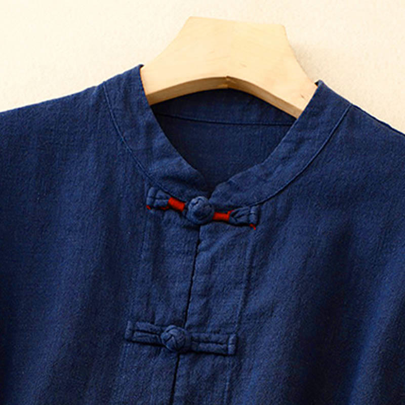 Vêtements décontractés en coton avec boutons et nœuds chinois , Buddha Stones , littéraires et artistiques - image 10