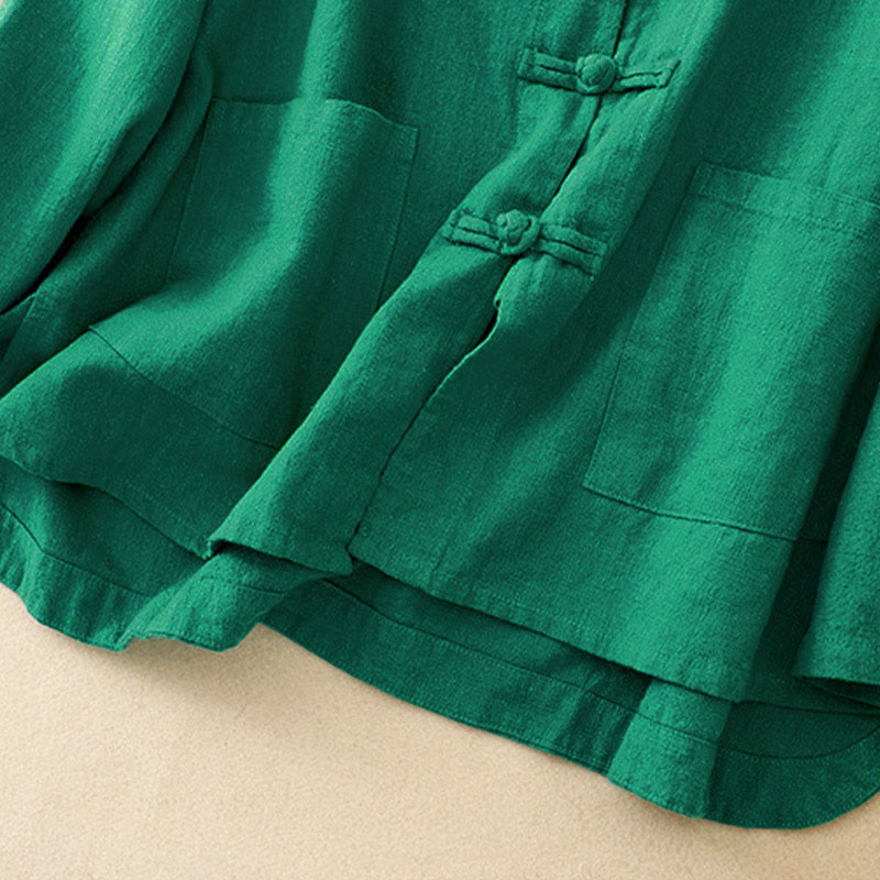 Vêtements décontractés en coton avec boutons et nœuds chinois , Buddha Stones , littéraires et artistiques - image 16