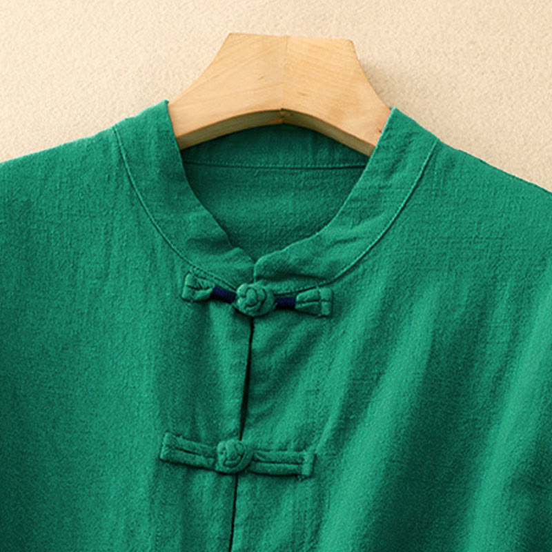 Vêtements décontractés en coton avec boutons et nœuds chinois , Buddha Stones , littéraires et artistiques - image 15