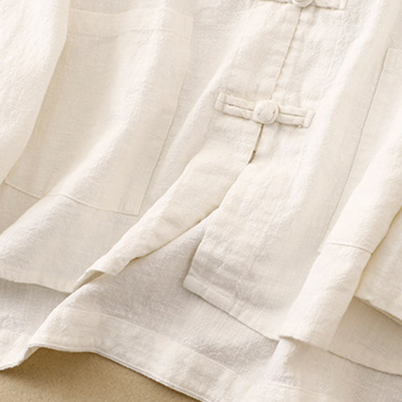 Vêtements décontractés en coton avec boutons et nœuds chinois , Buddha Stones , littéraires et artistiques - image 22