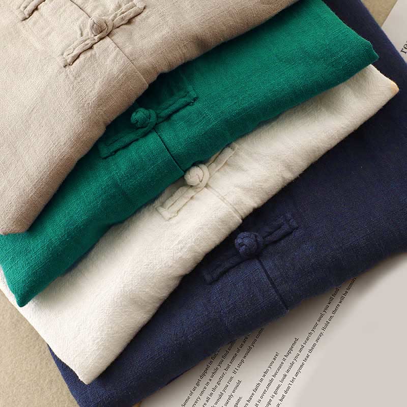 Vêtements décontractés en coton avec boutons et nœuds chinois , Buddha Stones , littéraires et artistiques - image 25