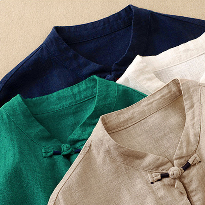 Vêtements décontractés en coton avec boutons et nœuds chinois , Buddha Stones , littéraires et artistiques - image 26