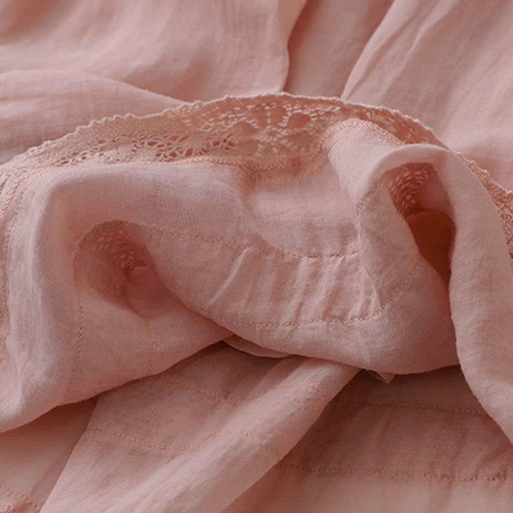 Jupe femme en coton à taille élastique et dentelle unie Buddha Stones - image 7