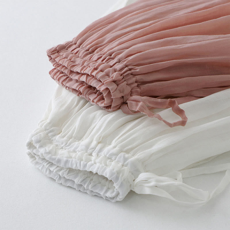 Jupe femme en coton à taille élastique et dentelle unie Buddha Stones - image 17