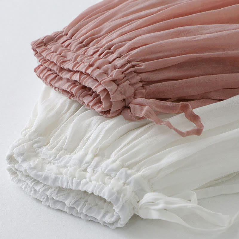 Jupe femme en coton à taille élastique et dentelle unie Buddha Stones - image 19