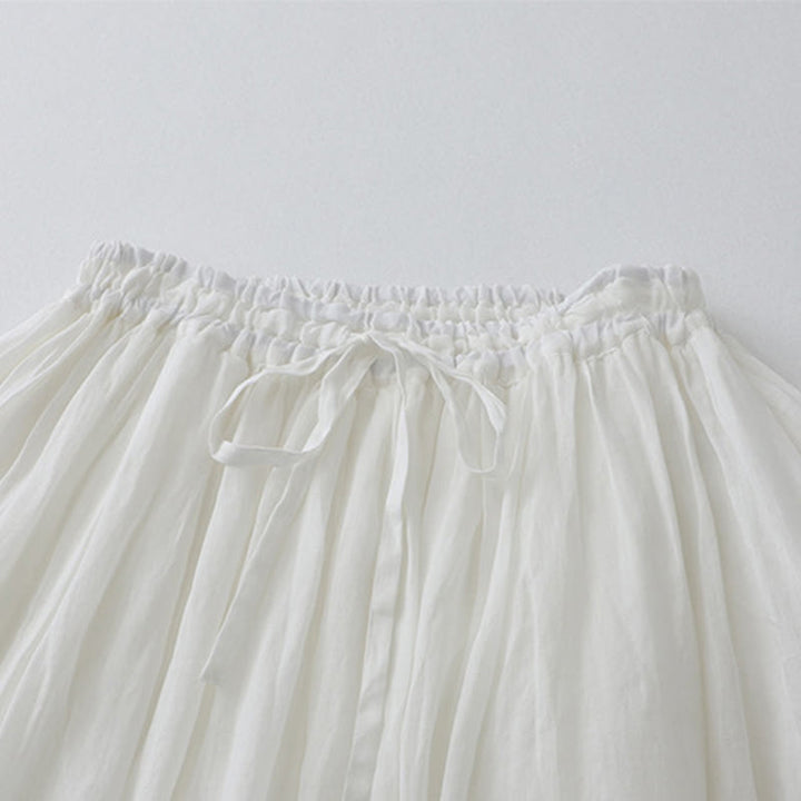 Jupe femme en coton à taille élastique et dentelle unie Buddha Stones - image 13