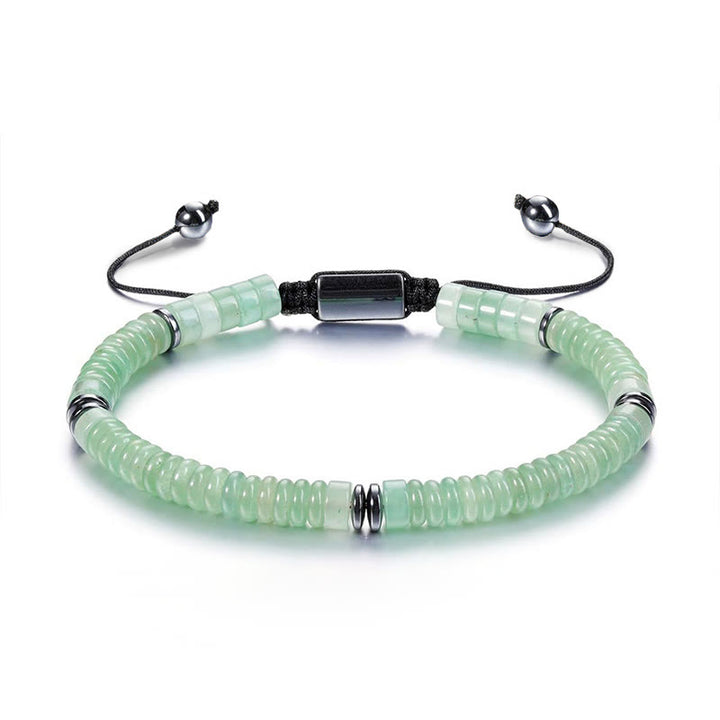 Bracelet en corde de force Buddha Stones, petit, obsidienne noire, aventurine verte, jaspe gris, œil de tigre - Aventurine verte (tour de poignet : 15-20 cm) - image 3