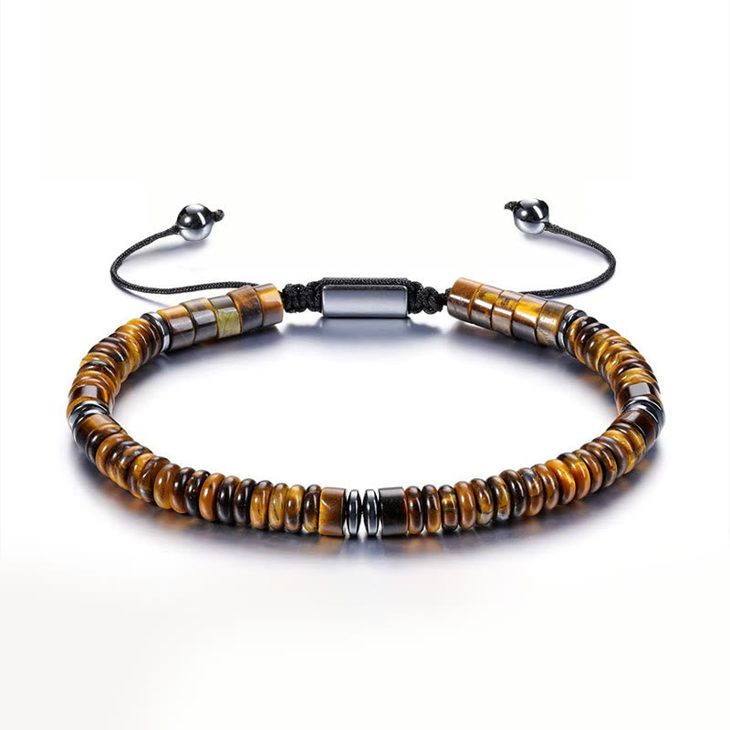 Bracelet en corde de force Buddha Stones, petit, obsidienne noire, aventurine verte, jaspe gris, œil de tigre - Œil de tigre (circonférence du poignet : 15-20 cm) - image 7