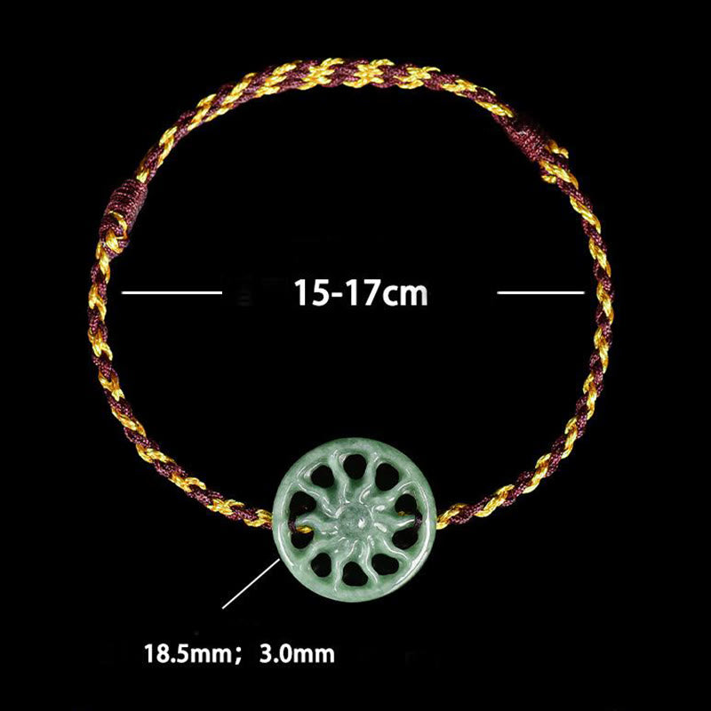 Bracelet d'abondance en corde tressée et jade soleil, Buddha Stones - image 6