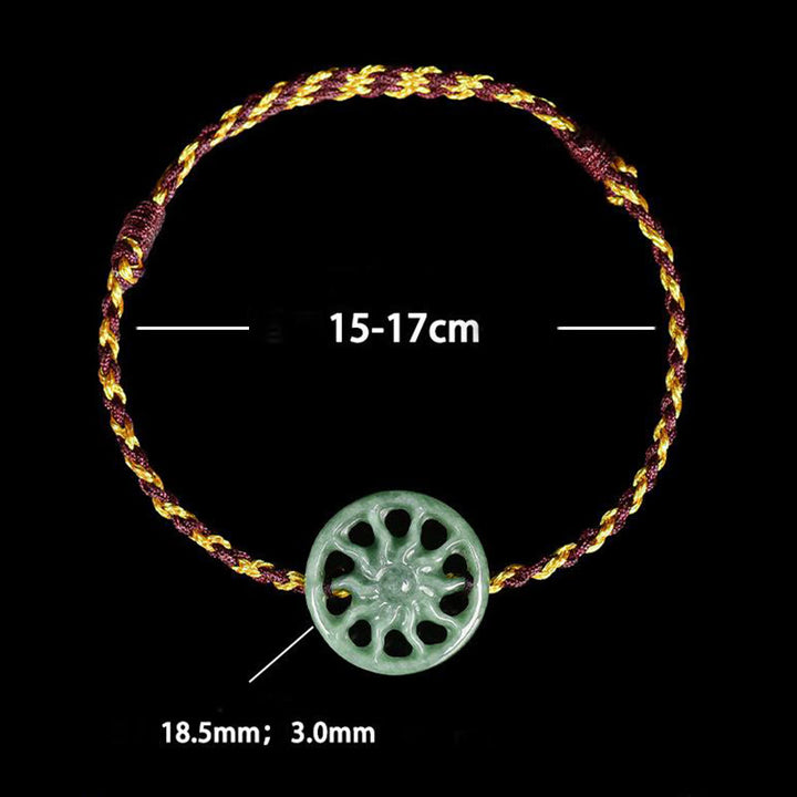 Bracelet d'abondance en corde tressée et jade soleil, Buddha Stones - image 6