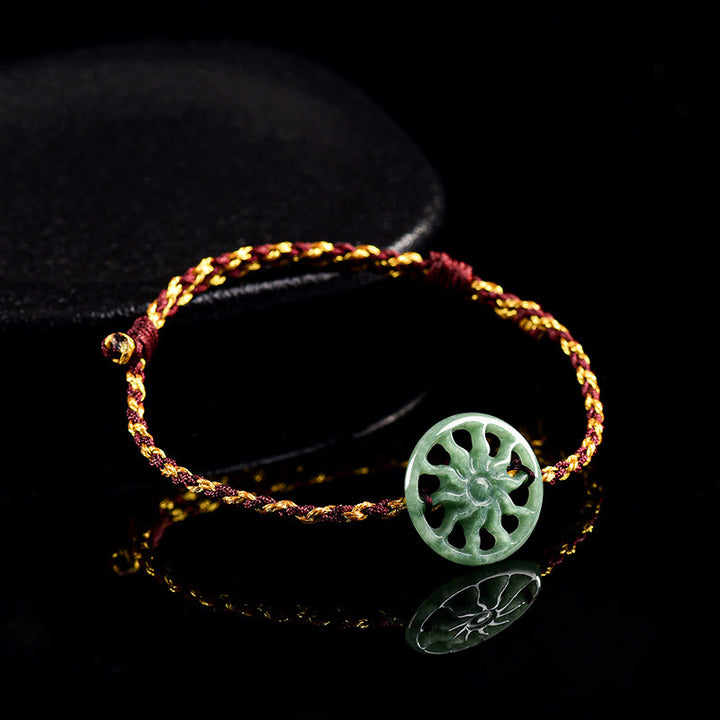 Bracelet d'abondance en corde tressée et jade soleil, Buddha Stones - image 2
