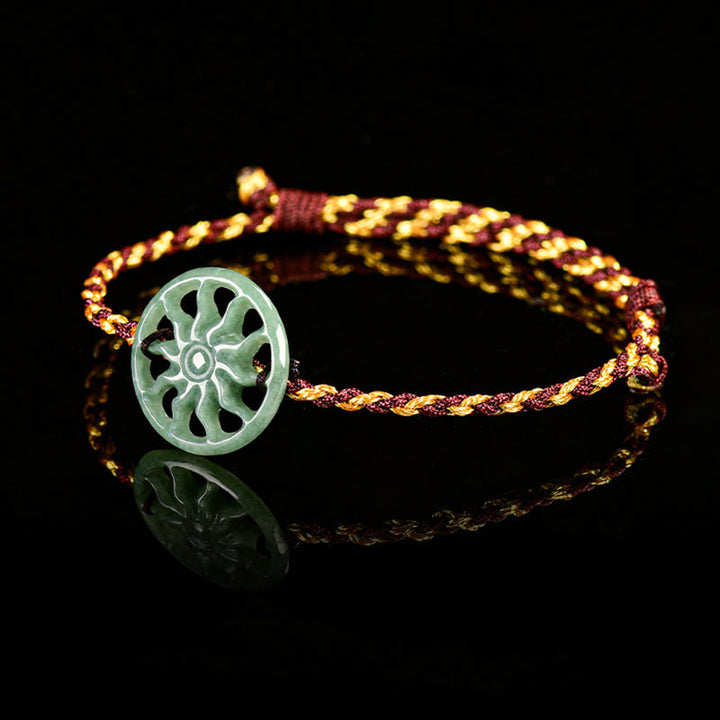Bracelet d'abondance en corde tressée et jade soleil, Buddha Stones - image 3