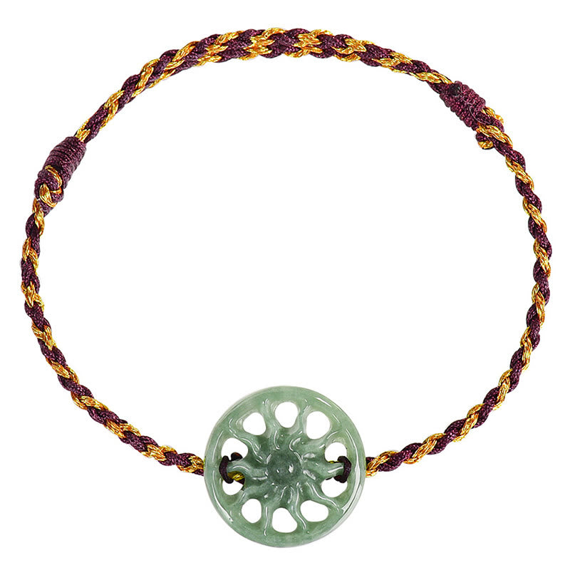 Bracelet d'abondance en corde tressée et jade soleil, Buddha Stones - image 9