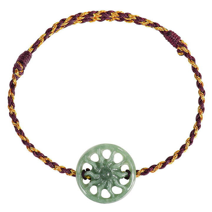 Bracelet d'abondance en corde tressée et jade soleil, Buddha Stones - image 9