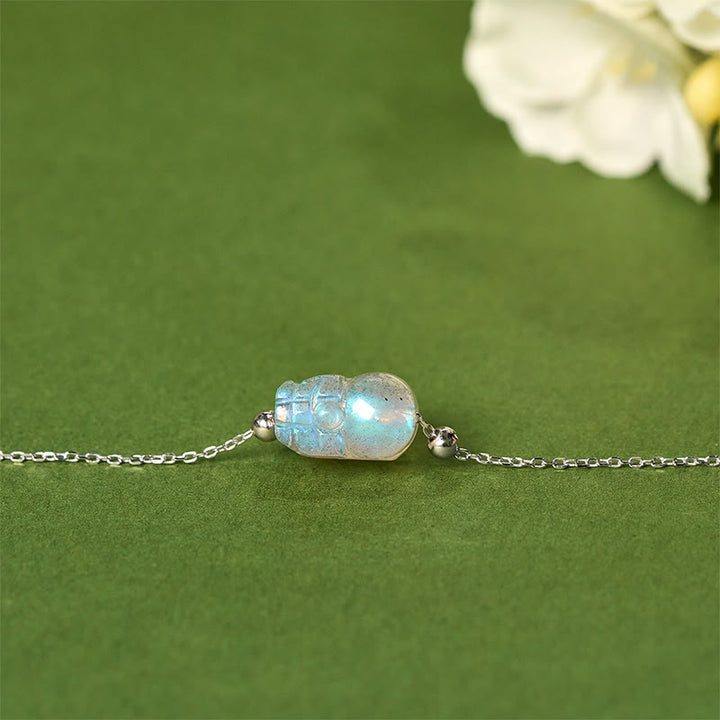Bracelet de guérison en argent sterling 925 avec pierre de lune Pixiu et Buddha Stones - image 2