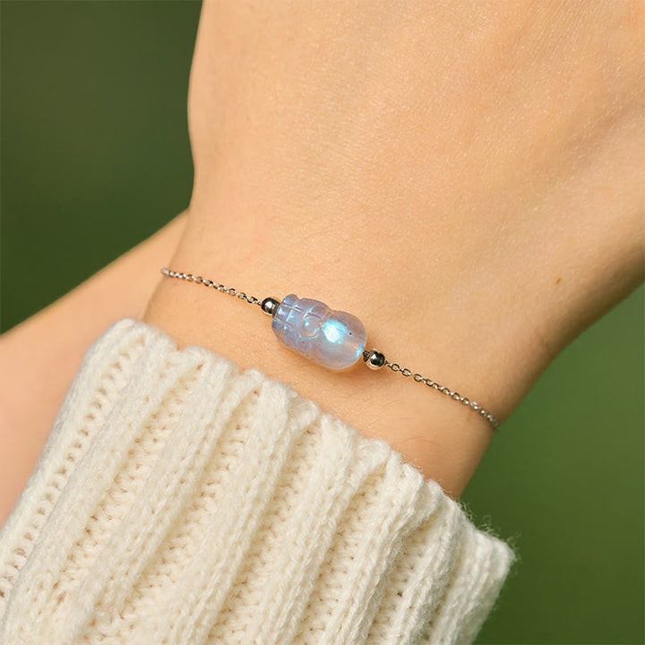 Bracelet de guérison en argent sterling 925 avec pierre de lune Pixiu et Buddha Stones - image 9