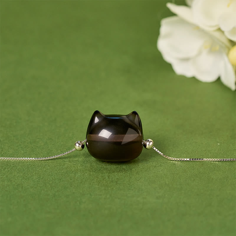 Bracelet en argent sterling 925 avec Buddha Stones et obsidienne glacée naturelle - image 1
