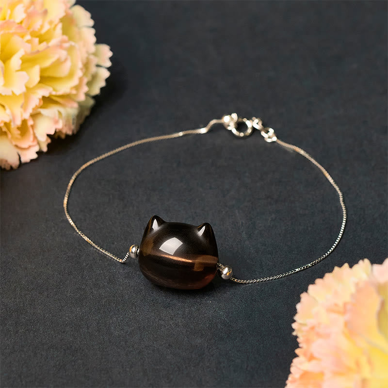 Bracelet en argent sterling 925 avec Buddha Stones et obsidienne glacée naturelle - image 2