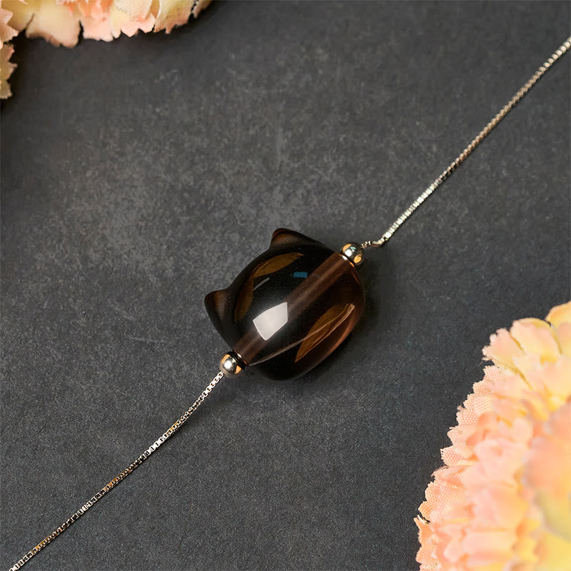 Bracelet en argent sterling 925 avec Buddha Stones et obsidienne glacée naturelle - image 3