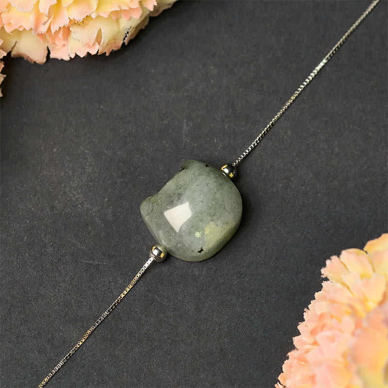 Bracelet de guérison en argent Buddha Stones 925 avec tête de chat sans visage et labradorite naturelle - image 4