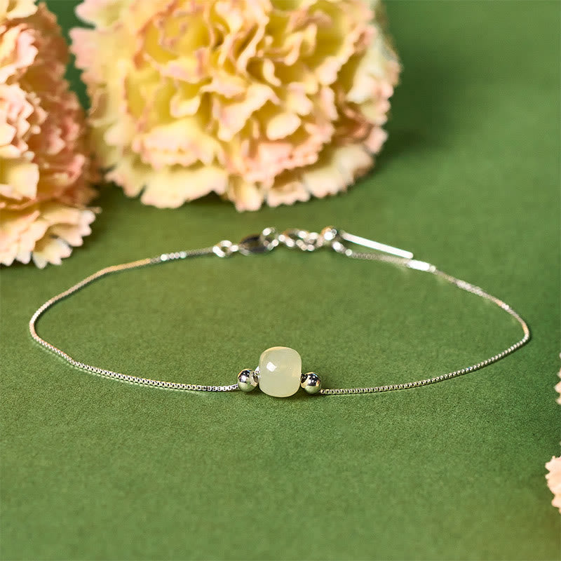 Bracelet chaîne en argent sterling 925 avec Buddha Stones - Jade vert clair - Chaîne en argent sterling 925 - image 19