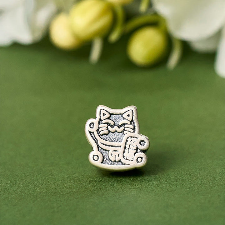 Buddha Stones Collier avec pendentif en argent sterling 999 et protection chat porte-bonheur en argent sterling 925 - image 6