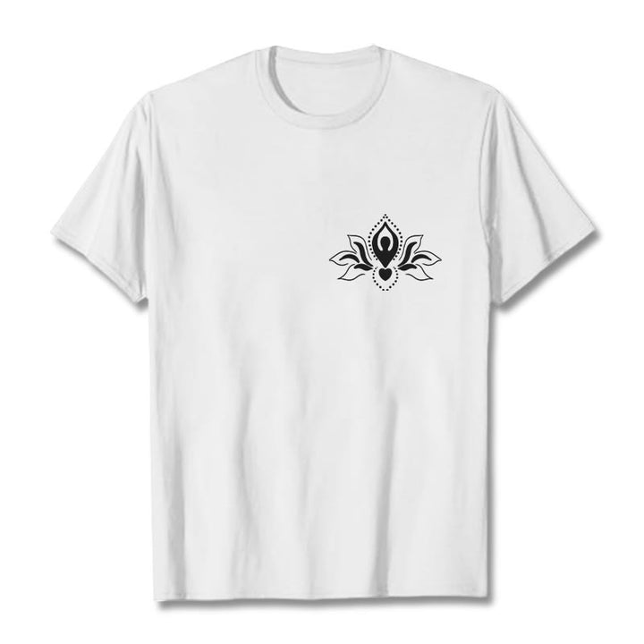 T-shirt à motif Buddha Stones, lotus, méditation - Blanc - 2XL - image 1