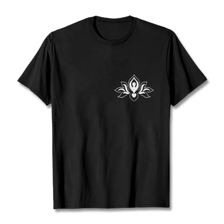 T-shirt à motif Buddha Stones, lotus, méditation - Noir - 2XL - image 5