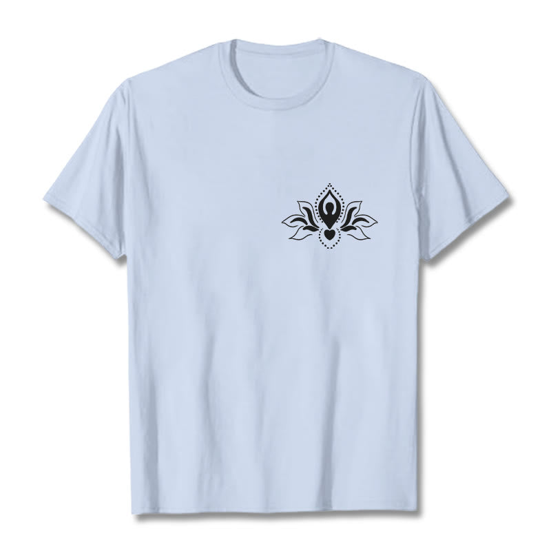 T-shirt à motif Buddha Stones, lotus, méditation - Cyan clair - 2XL - image 19