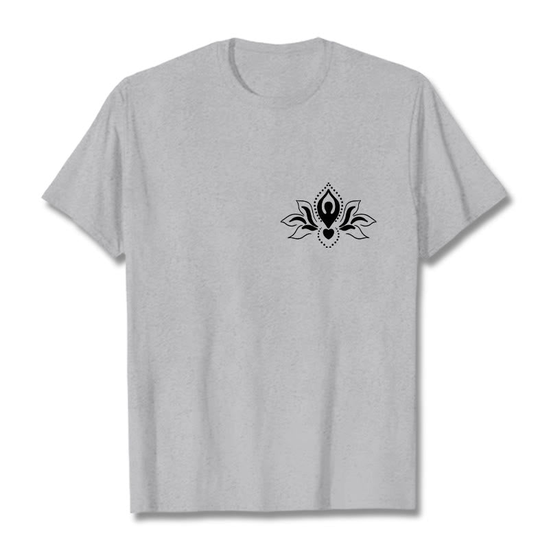 T-shirt à motif Buddha Stones, lotus, méditation - Gris clair - 2XL - image 20